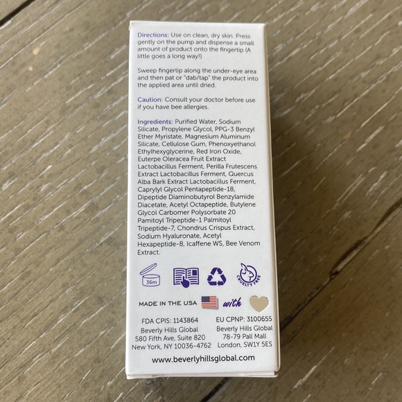 Beverly Hill V- LIFT BEE VENOM INSTANT EYELIFT 30ML New Sealed** - Picture 3 of 4